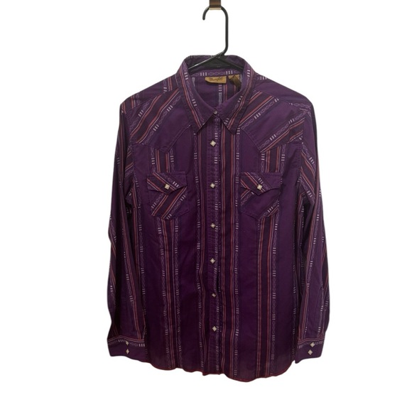 Women’s Wrangler Purple Pearl Snap Button Down Top Size Large - Picture 1 of 5